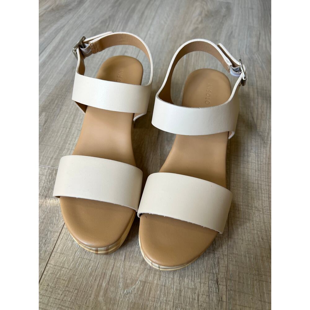 All day open toe clog Nisolo leather bone 9.5 - Picture 2 of 7